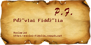 Pávlai Fidélia névjegykártya